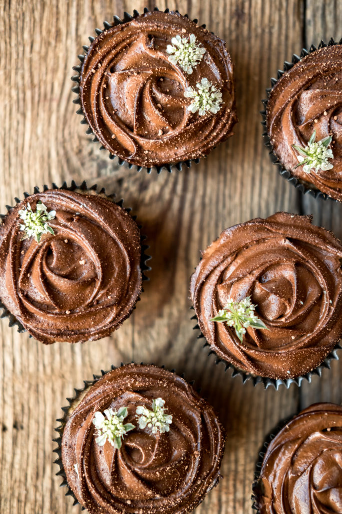Chocolate Frosted Zucchini Bread Cupcakes
