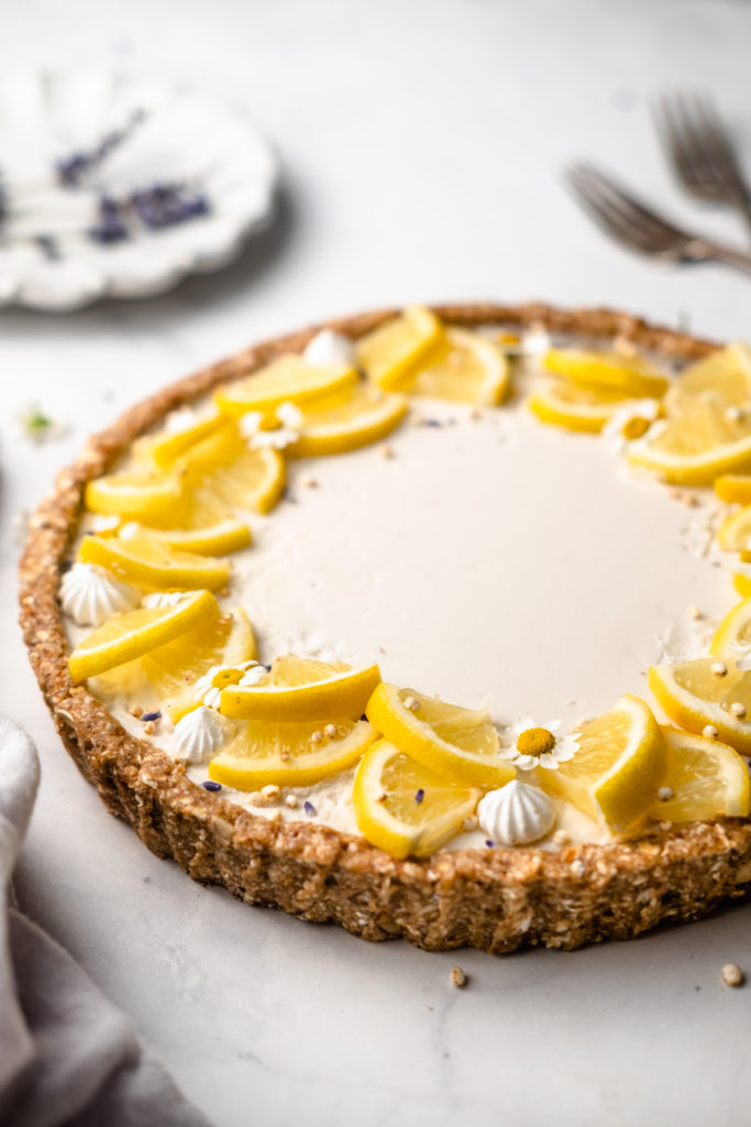 no-bake lemon lavender tart