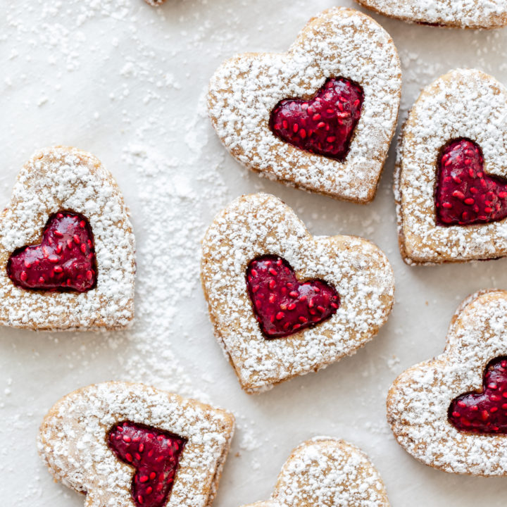 Healthy Linzer Heart Cookies