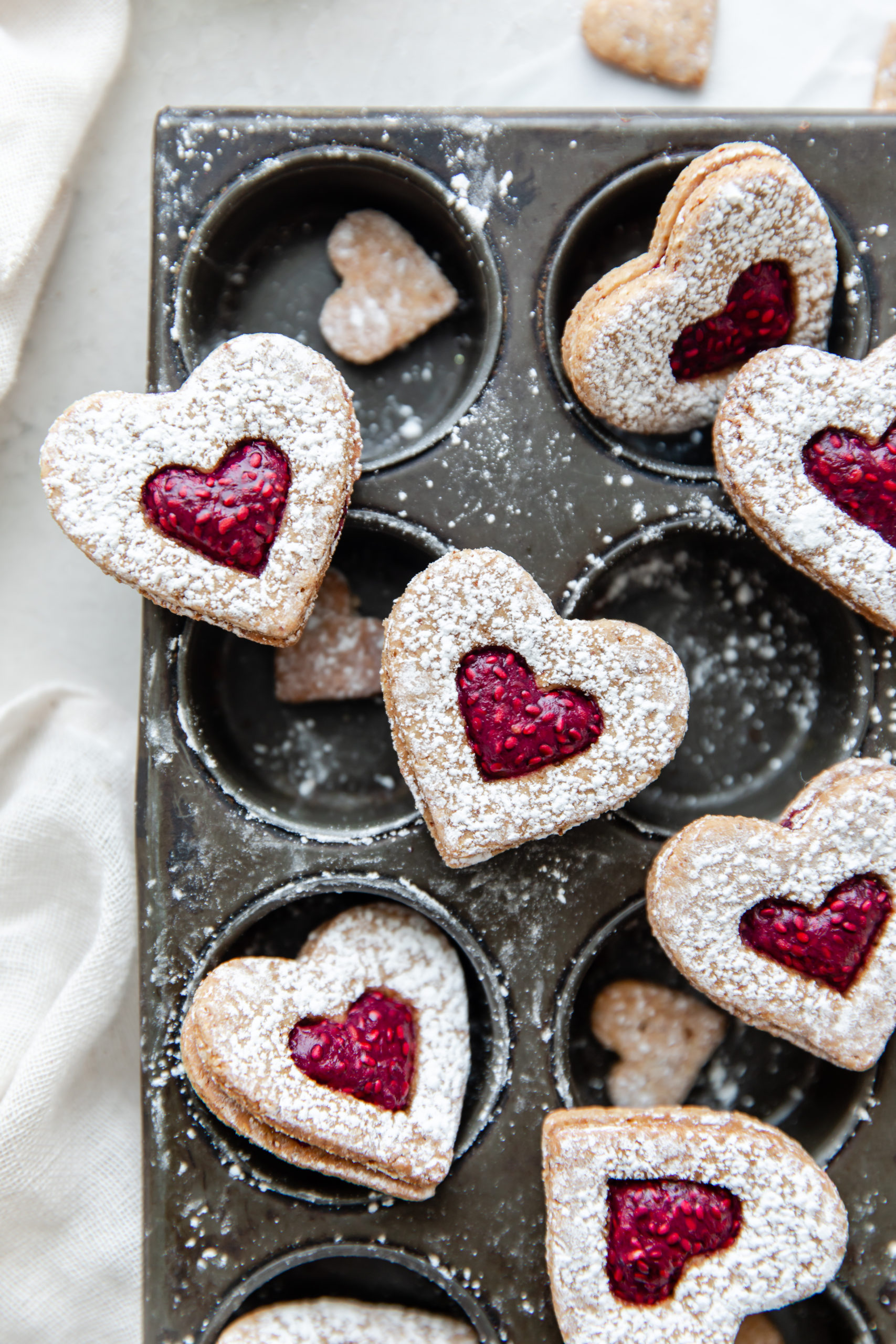 Healthy Linzer Heart Cookies - Delight Fuel