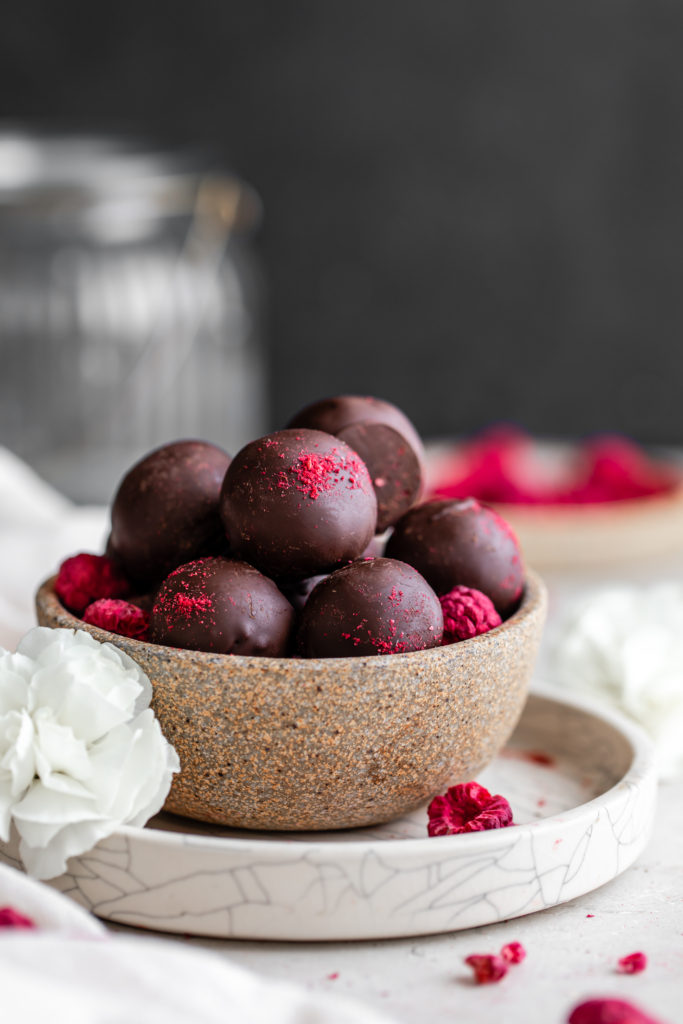 Vegan Raspberry Chocolate Truffles