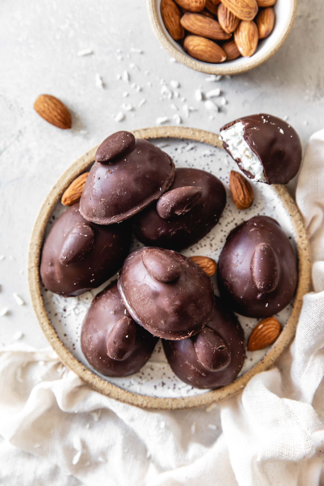 Healthy Almond Joy Eggs - Delight Fuel