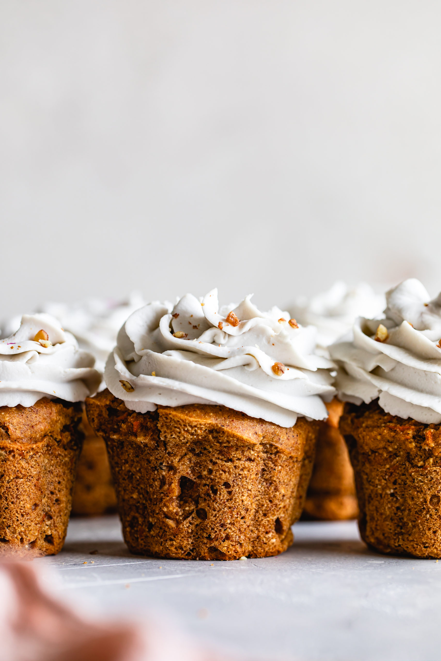 Carrot Cake Cupcakes Recipe with Edible Grass Topper