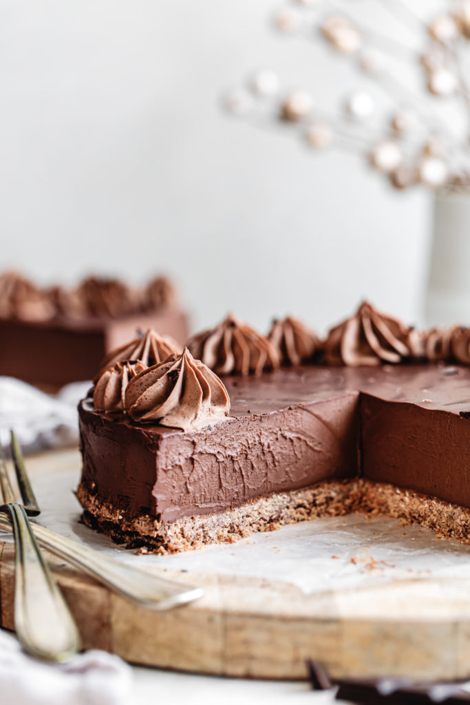 veganský čokoládový pěnový dort