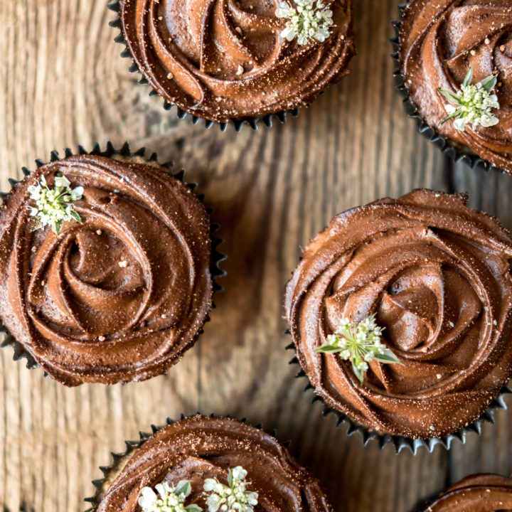 Chocolate Frosted Zucchini Bread Cupcakes