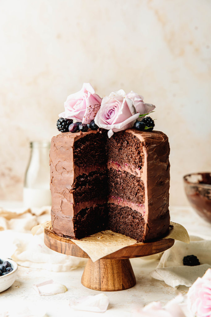 Blackberry Cardamom Chocolate Cake