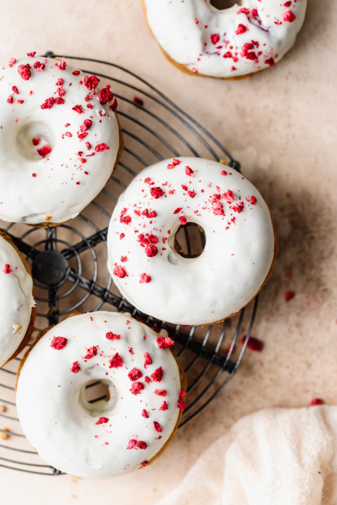 Raspberry White Chocolate Donuts - Delight Fuel