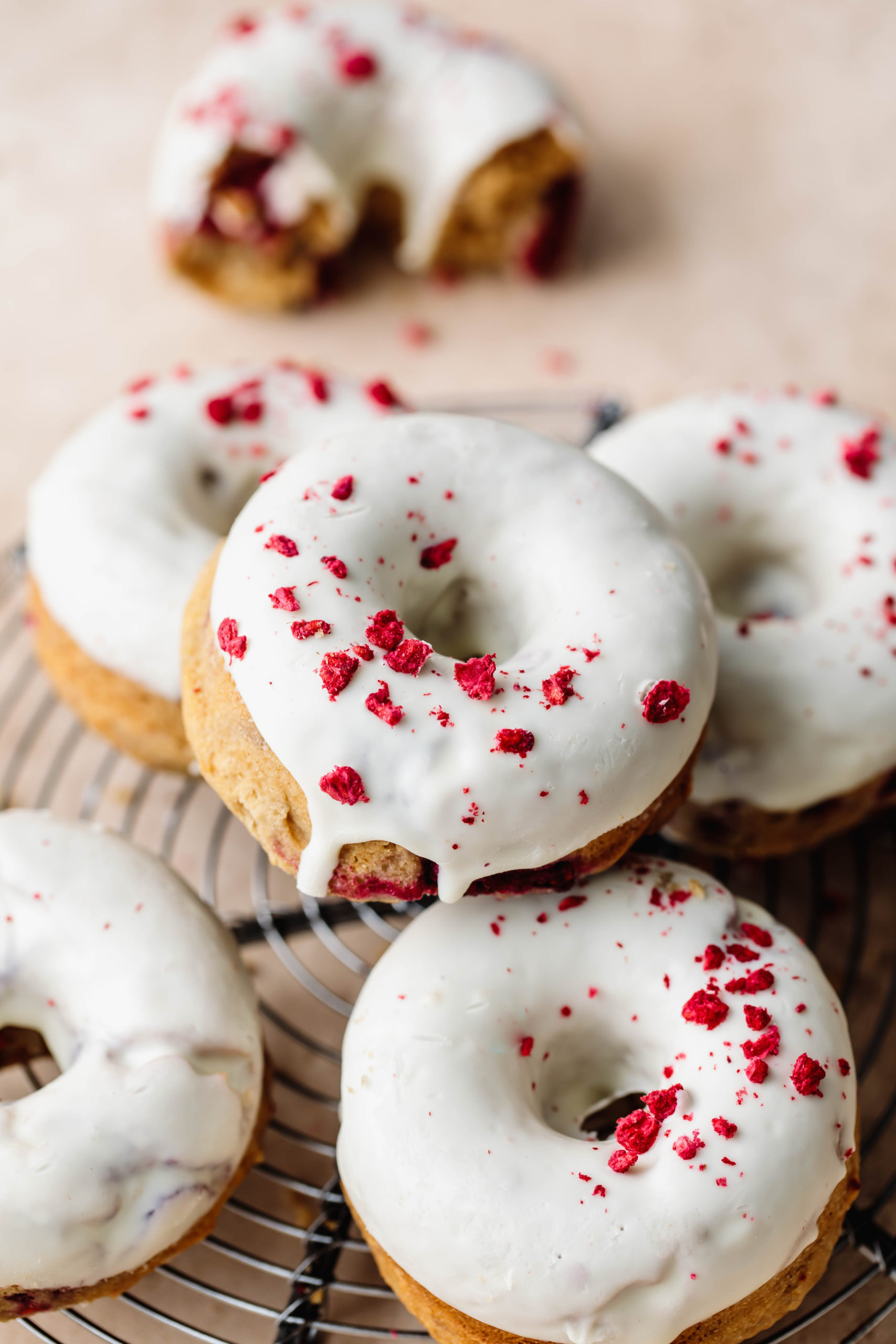 Raspberry White Chocolate Donuts - Delight Fuel