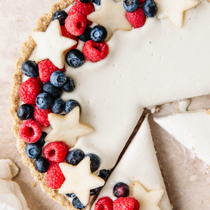 Strawberry Cheesecake 4th of July Tart