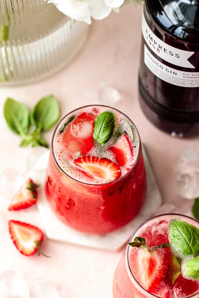 Strawberry Basil Gin Cocktail
