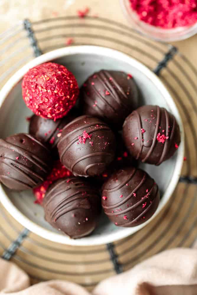 Raspberry Almond Truffles