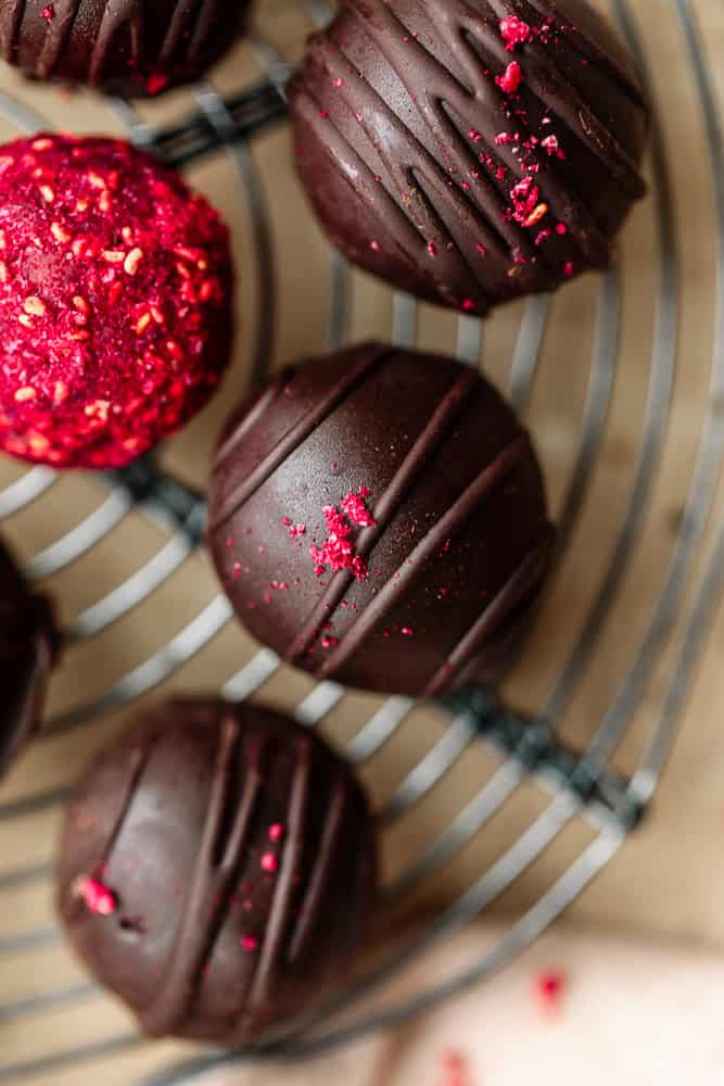 Raspberry Almond Truffles