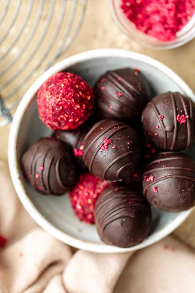 Raspberry Almond Truffles