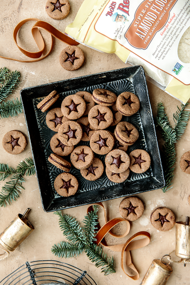 Double Chocolate Linzer Cookies