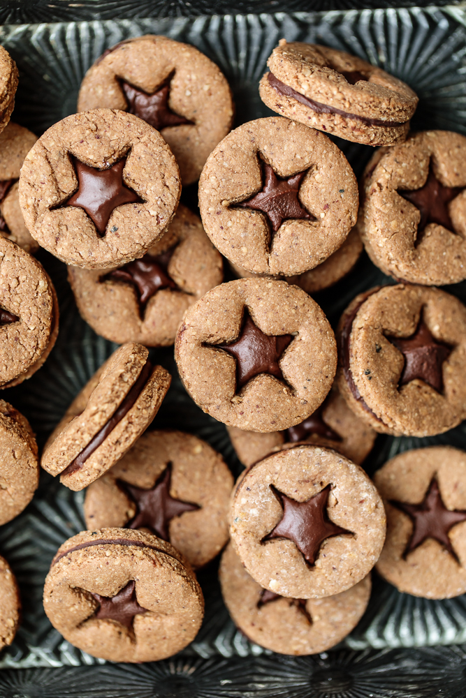 Double Chocolate Linzer Cookies