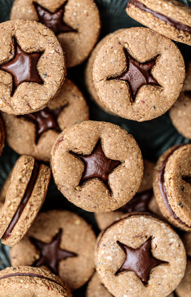 Double Chocolate Linzer Cookies