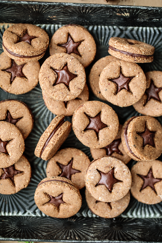 Double Chocolate Linzer Cookies