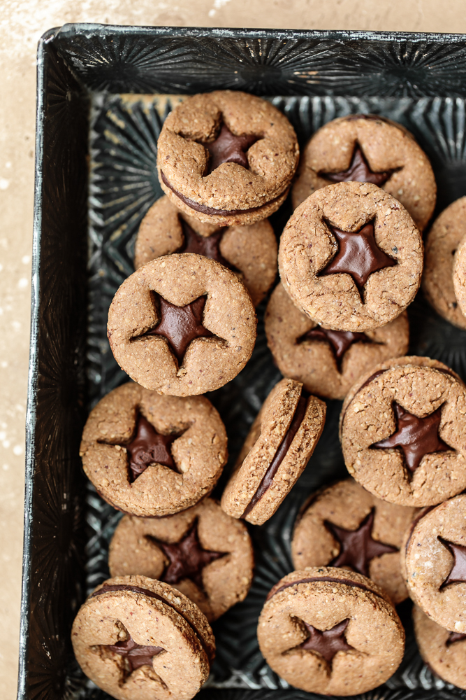 Double Chocolate Linzer Cookies