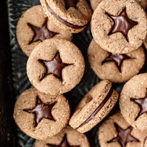 Double Chocolate Linzer Cookies